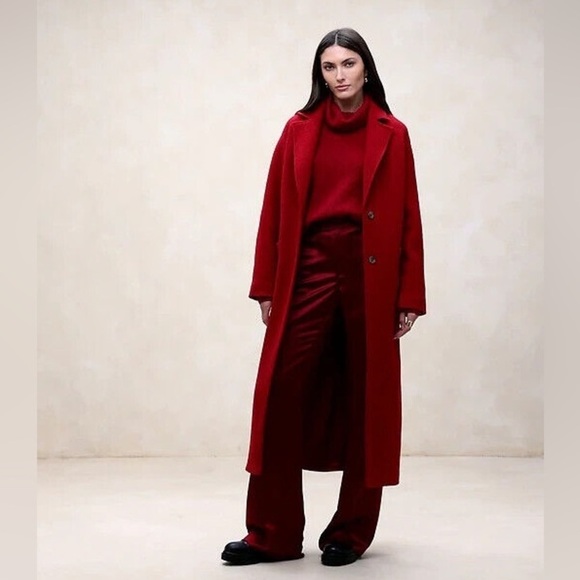 FINAL MARKDOWN! Banana Republic Red Martina Wool Bouclé Coat - Multiple Sizes🔹 - Picture 4 of 16